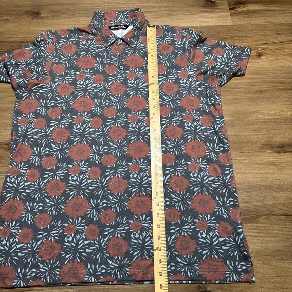 Travis Mathew Mens XL Scenic Pass Polo Shirt Floral Heater Series Casual Stretch - Picture 8 of 11